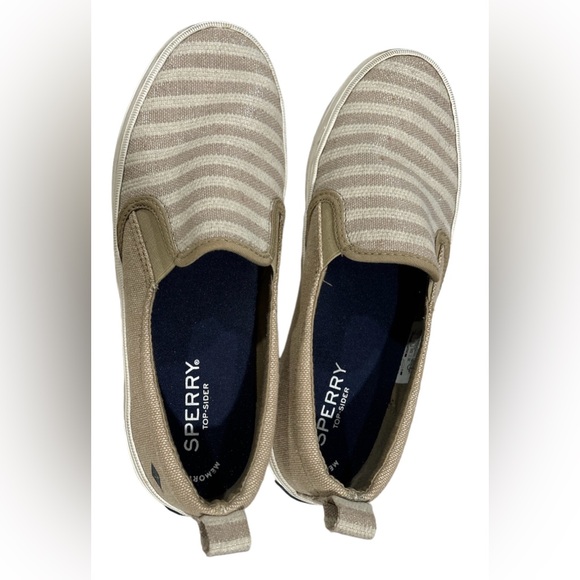 Sperry Crest Twin Gore Stripe Oat/Tan Size 7 - Picture 3 of 6